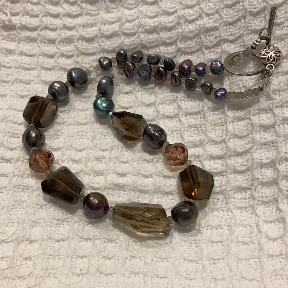 New Genuine Smokey Quartz, Labradorite, Freshwater Pearl Swarovski Crystal N…